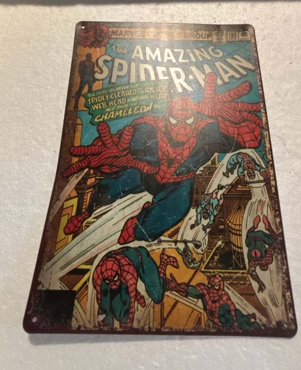 Marvel Amazing Spider-Man #186 Metal Tin Sign Comic Book Wall Decor